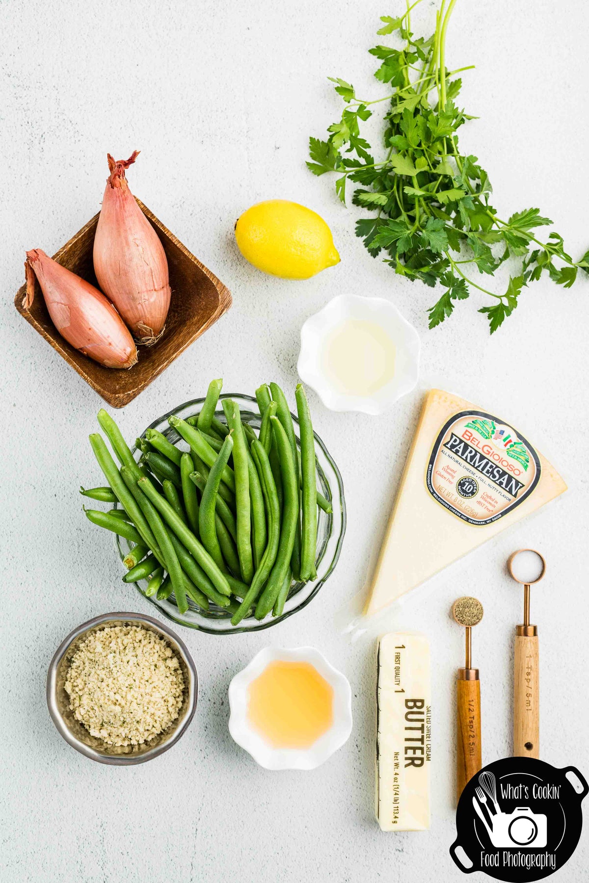 Crockpot Parmesan Green Beans with Shallot Butter Crumb
